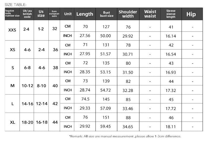 Sizing Details