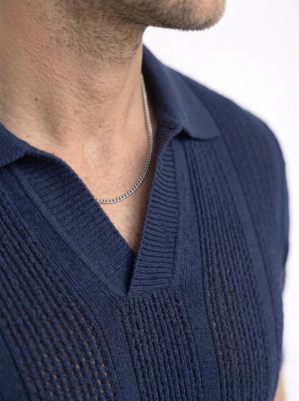 Mesh-Knit Polo