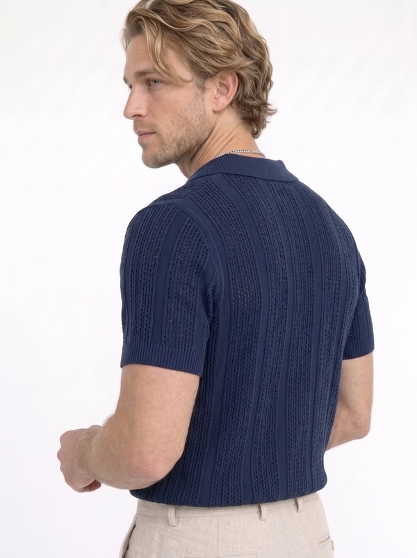 Mesh-Knit Polo