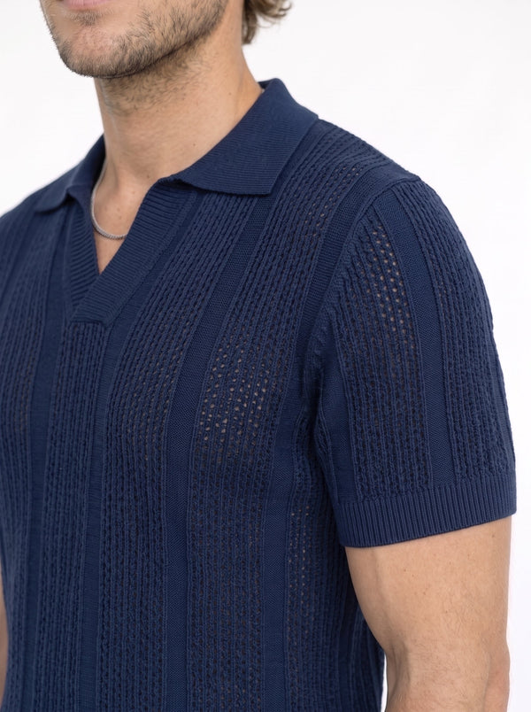 Mesh-Knit Polo
