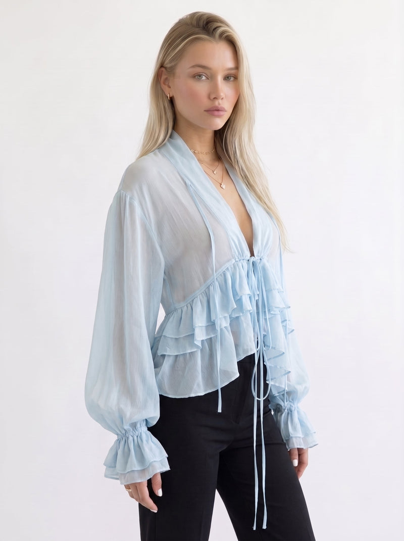 Ruffle Ribbon Top