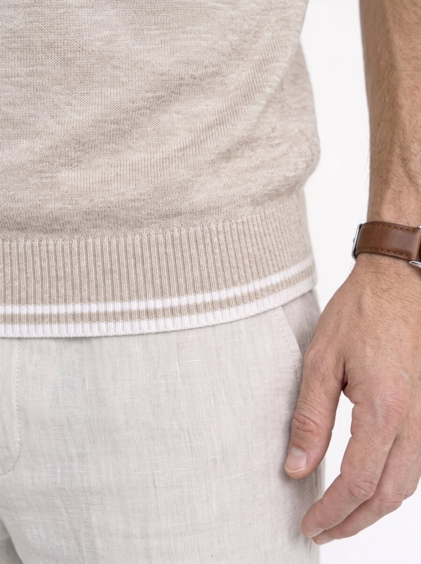 Cotton-Linen Knit Tee