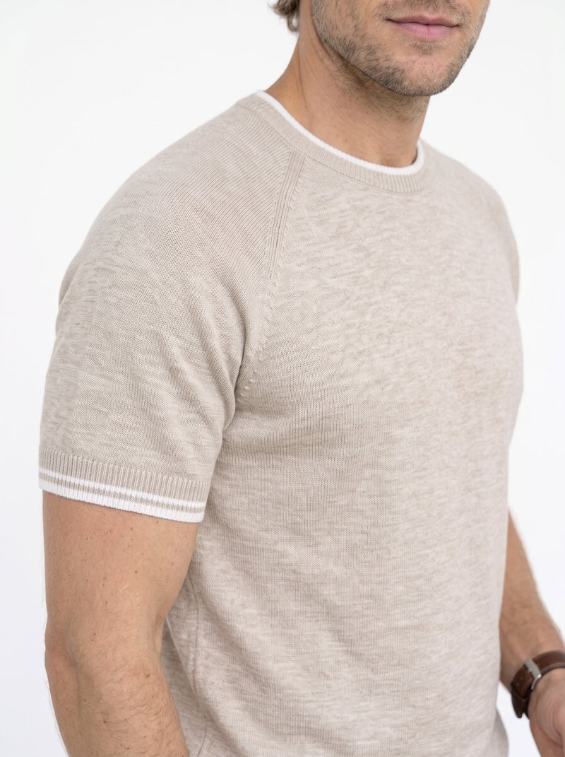 Cotton-Linen Knit Tee