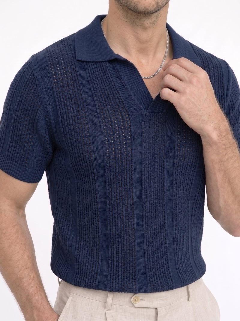 Mesh-Knit Polo