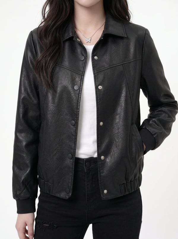 Cropped Leather Jacket