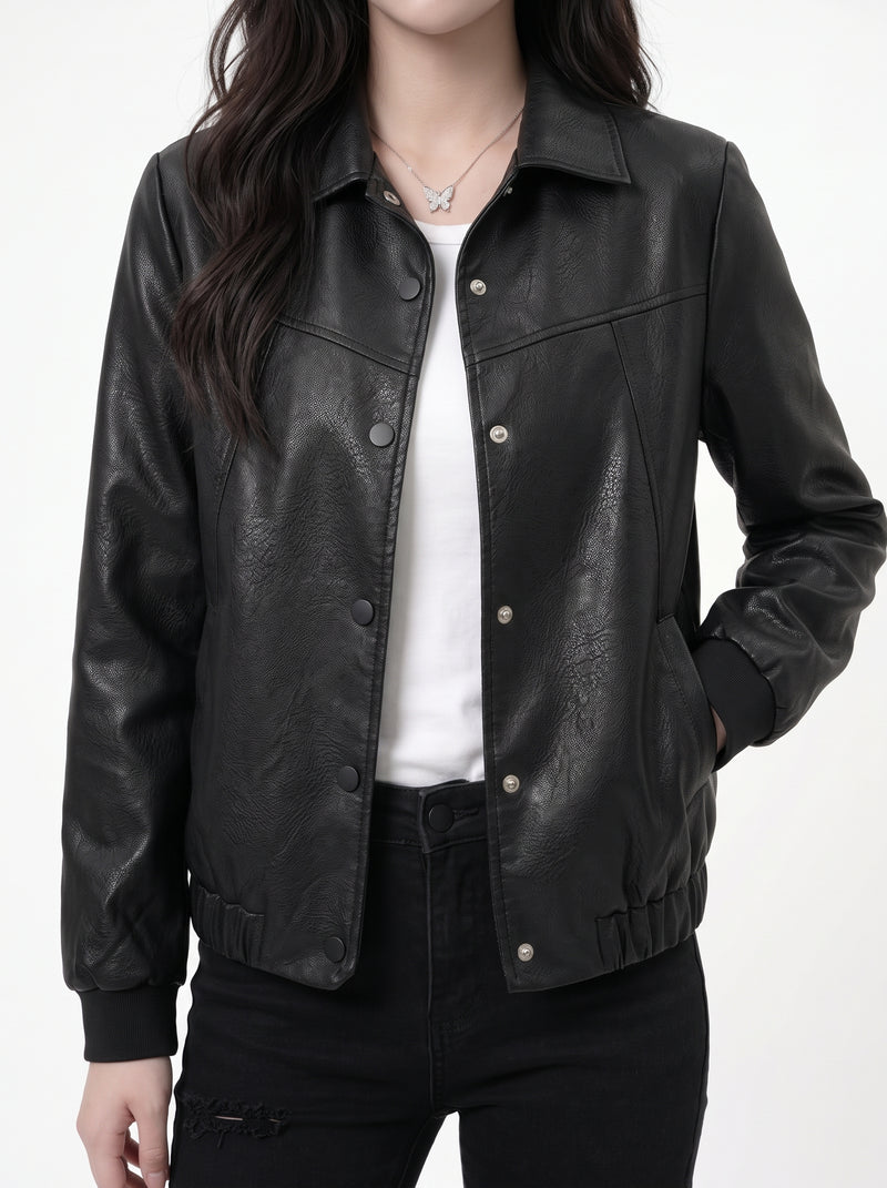 Cropped Leather Jacket