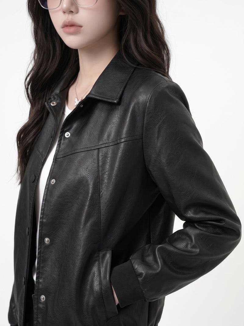 Cropped Leather Jacket