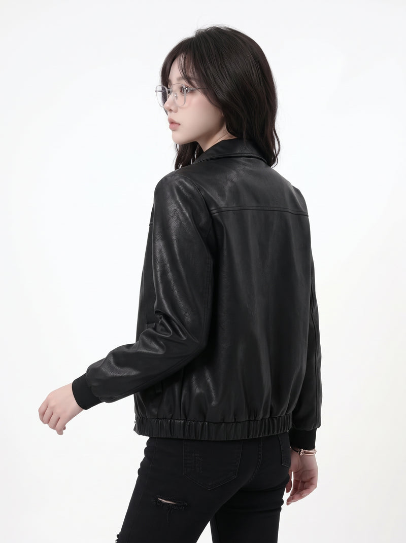 Cropped Leather Jacket