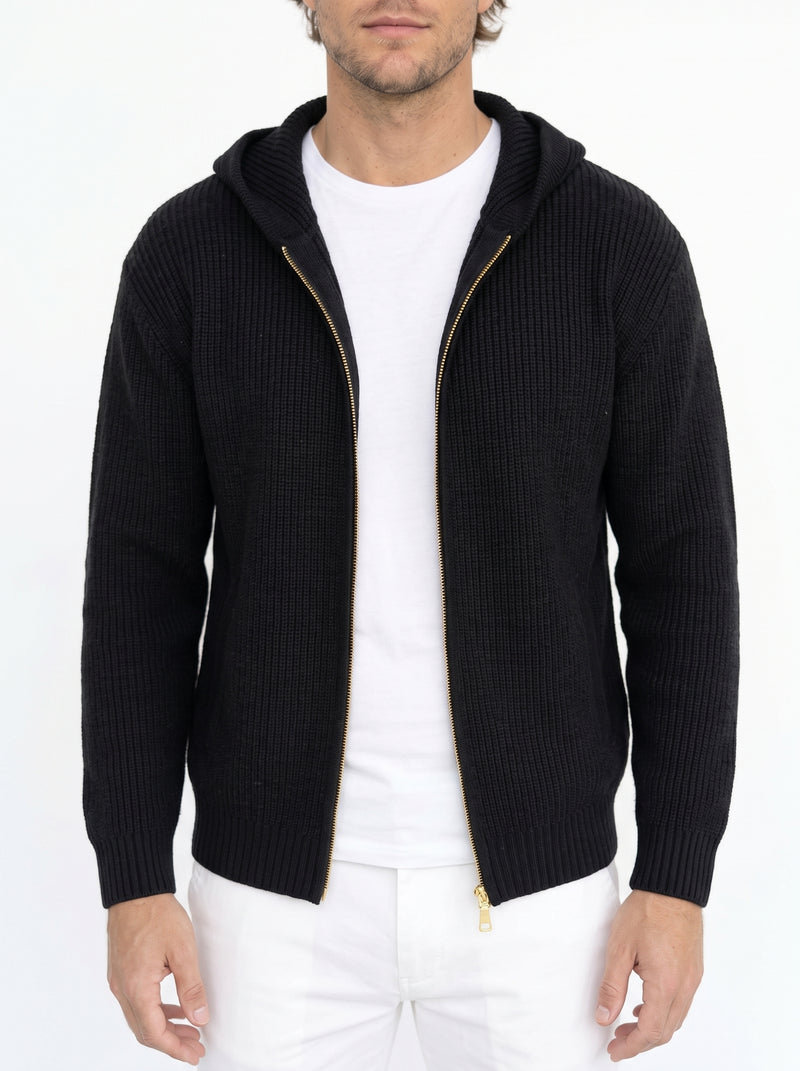 Hooded Knit Cardigan