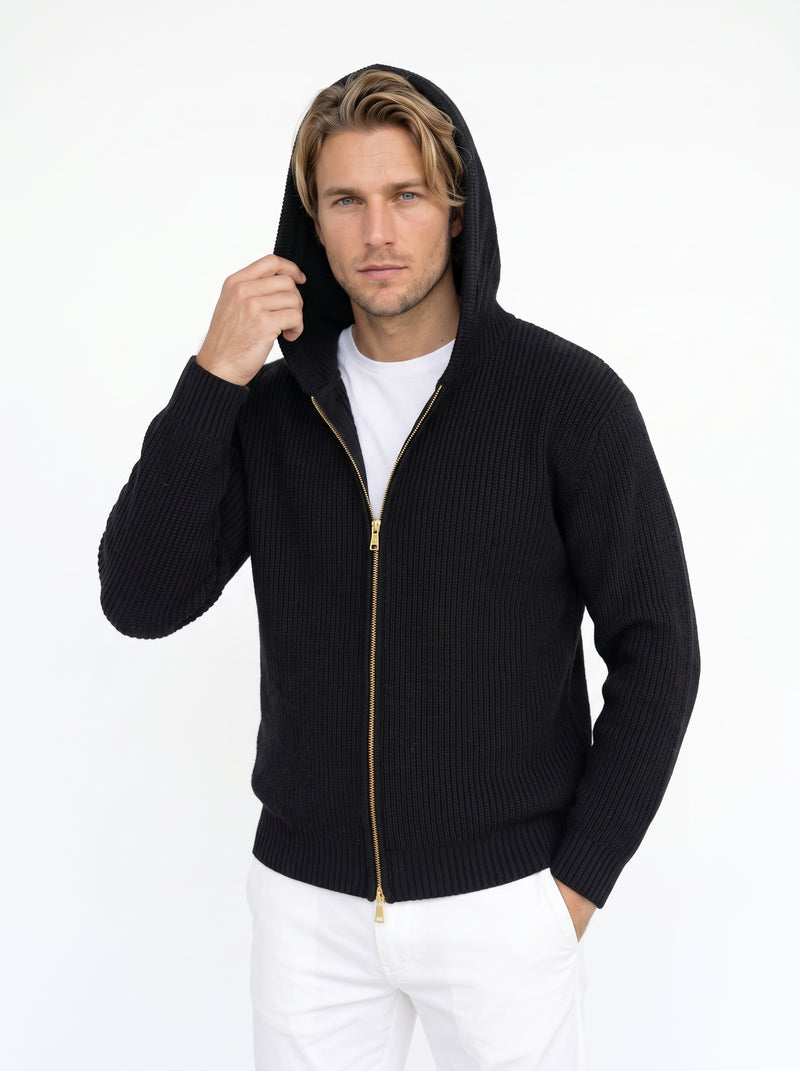 Hooded Knit Cardigan