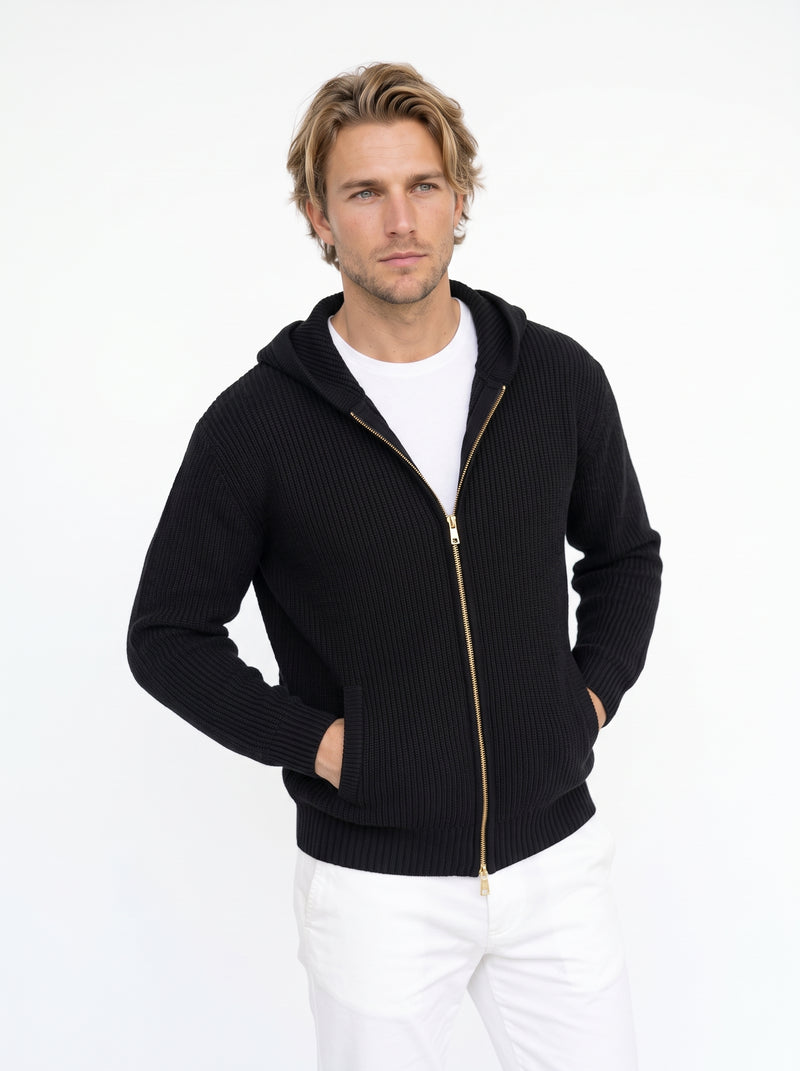 Hooded Knit Cardigan