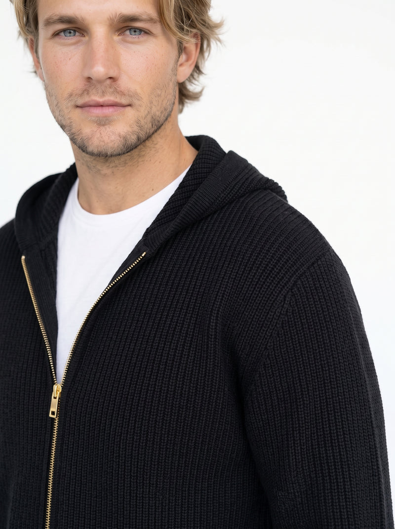 Hooded Knit Cardigan