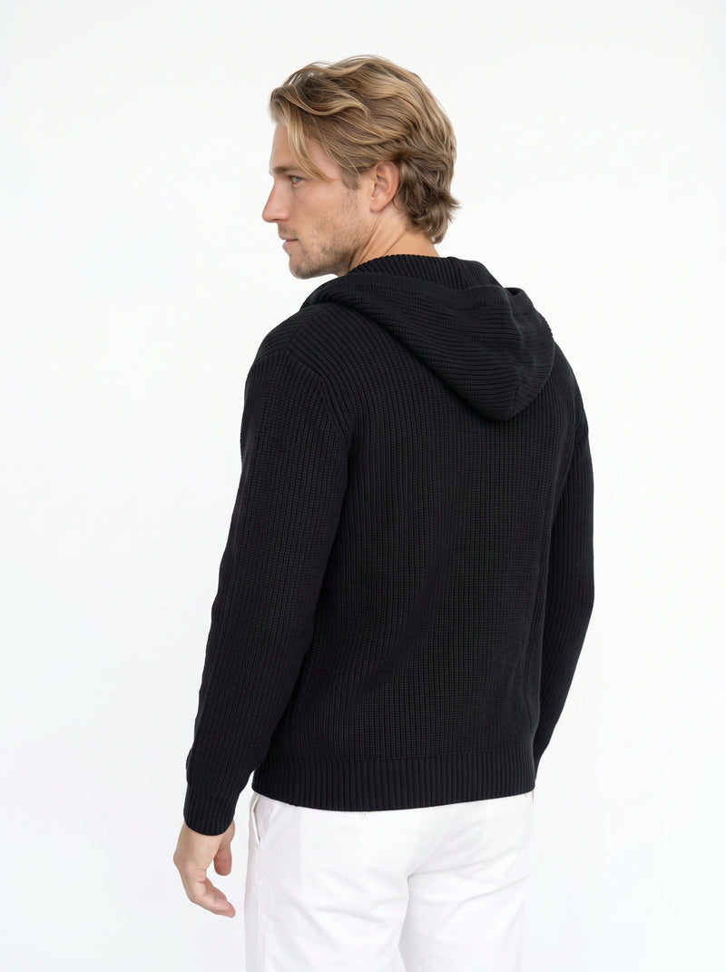 Hooded Knit Cardigan