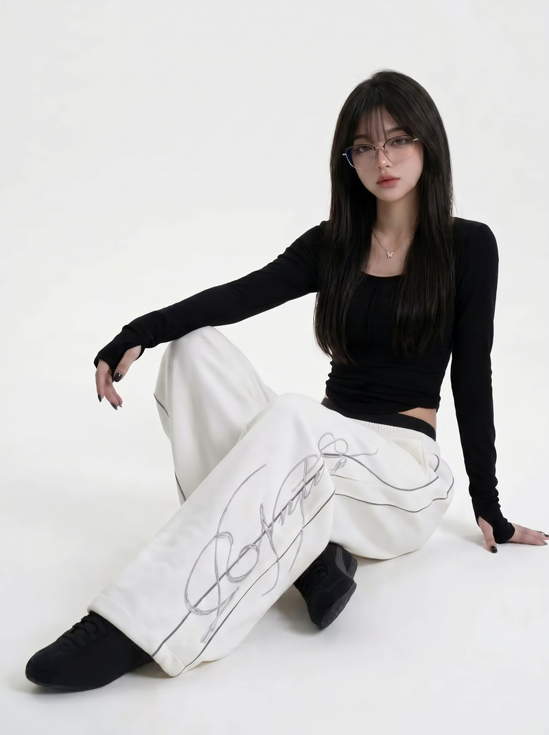 Wide-Leg Sweatpants