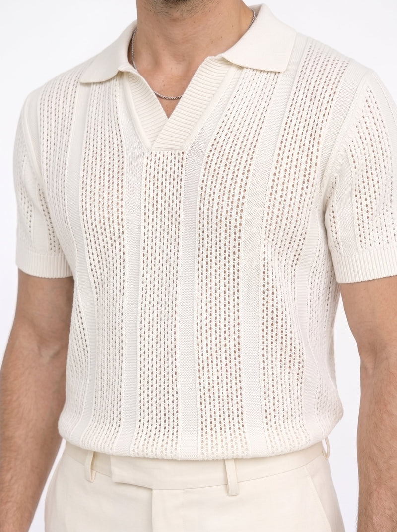 Mesh-Knit Polo