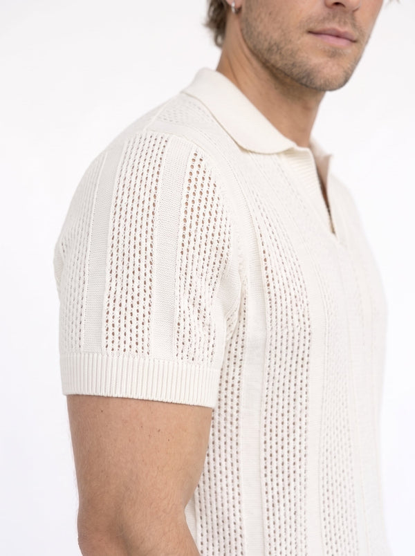 Mesh-Knit Polo