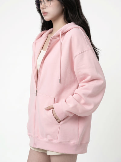 Zip-Up Hooded Cardigan