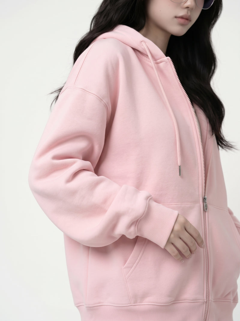 Zip-Up Hooded Cardigan