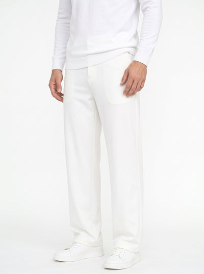 Silk-Blend Straight-Leg Trousers