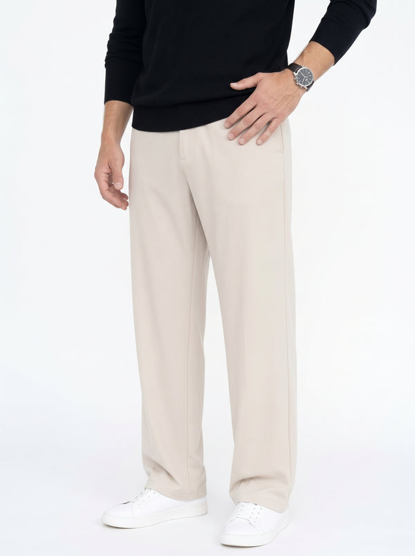 Silk-Blend Straight-Leg Trousers