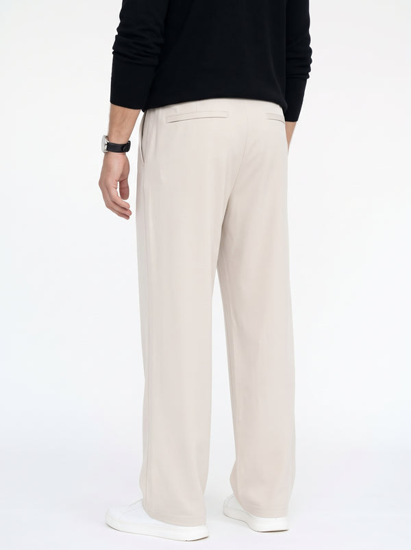 Silk-Blend Straight-Leg Trousers