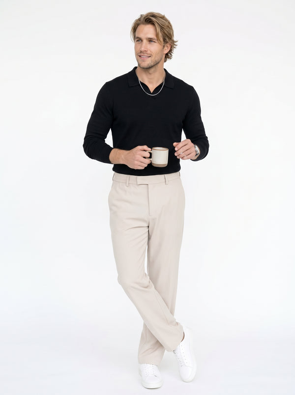 Silk-Blend Straight-Leg Trousers