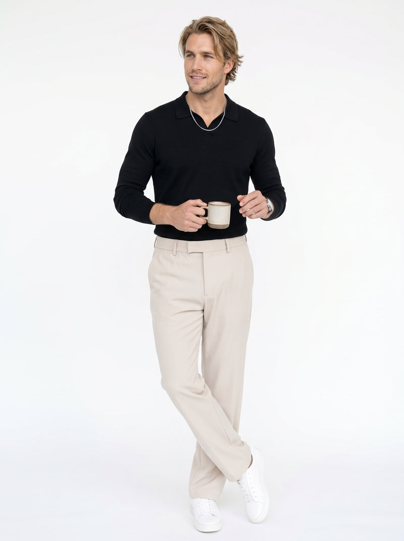 Silk-Blend Straight-Leg Trousers