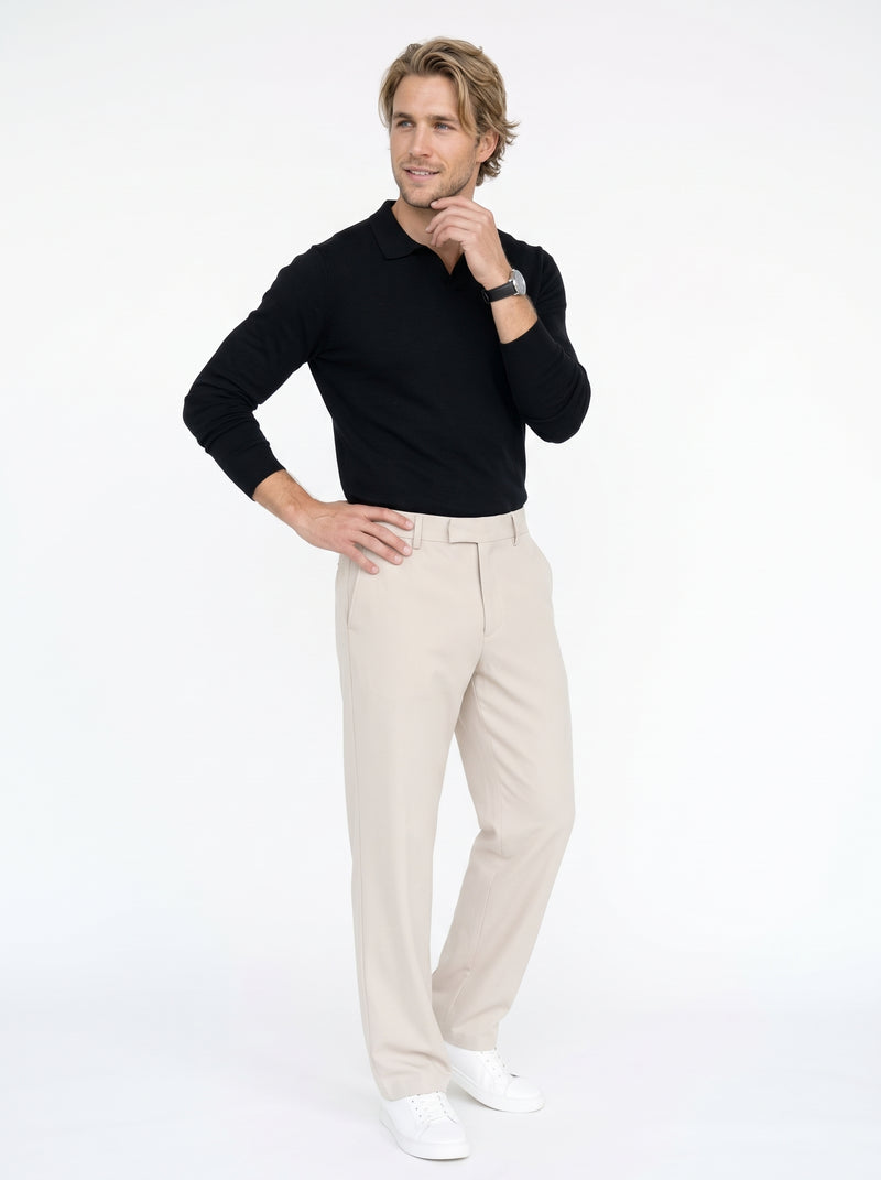 Silk-Blend Straight-Leg Trousers