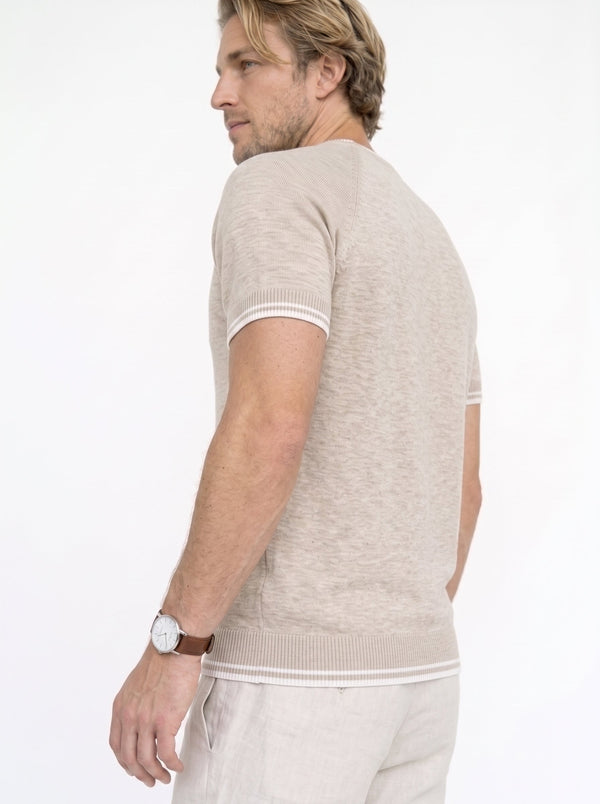 Cotton-Linen Knit Tee
